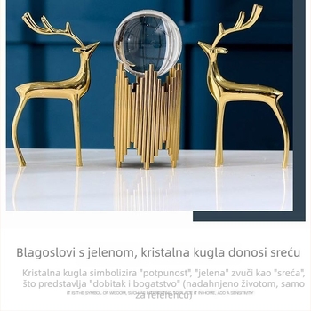 Kristalna kugla ukras za vinsku skrinicu, skandinavski moderni uredski dekor za ured, dnevnu sobu, hodnik i TV ormarić (Marka: Unique; Materijal: legura; Namjena poklona: promotivni pokloni; Poklon: poslovni pokloni)