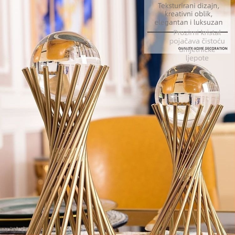 Kristalna kugla ukras za vinsku skrinicu, skandinavski moderni uredski dekor za ured, dnevnu sobu, hodnik i TV ormarić (Marka: Unique; Materijal: legura; Namjena poklona: promotivni pokloni; Poklon: poslovni pokloni)