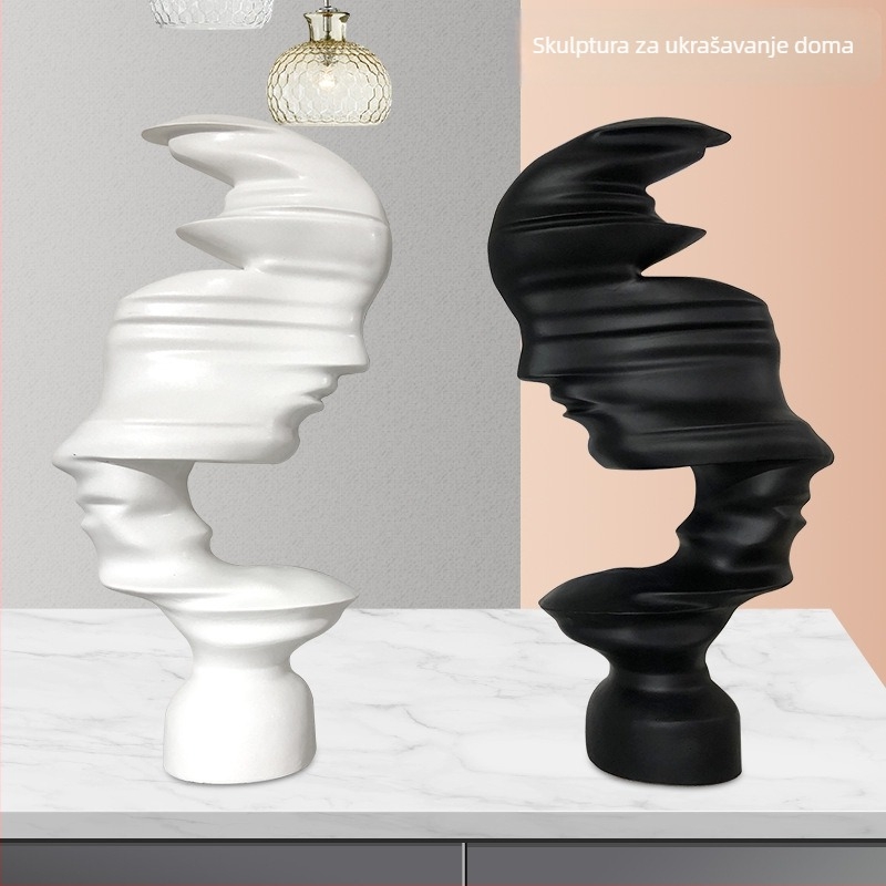 Skulptura od smole za kućni dekor — moderni minimalistički dizajn, apstraktna figura, Art File (ručni rad od smole)