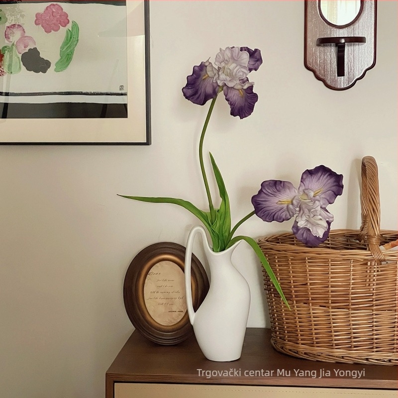 Umjetni iris cvijet, PU materijal, ručno izrađeno i ručno oslikano, dekor za dom i rekvizit za fotografiranje