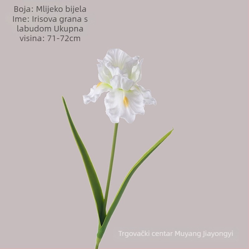 Umjetni iris cvijet, PU materijal, ručno izrađeno i ručno oslikano, dekor za dom i rekvizit za fotografiranje