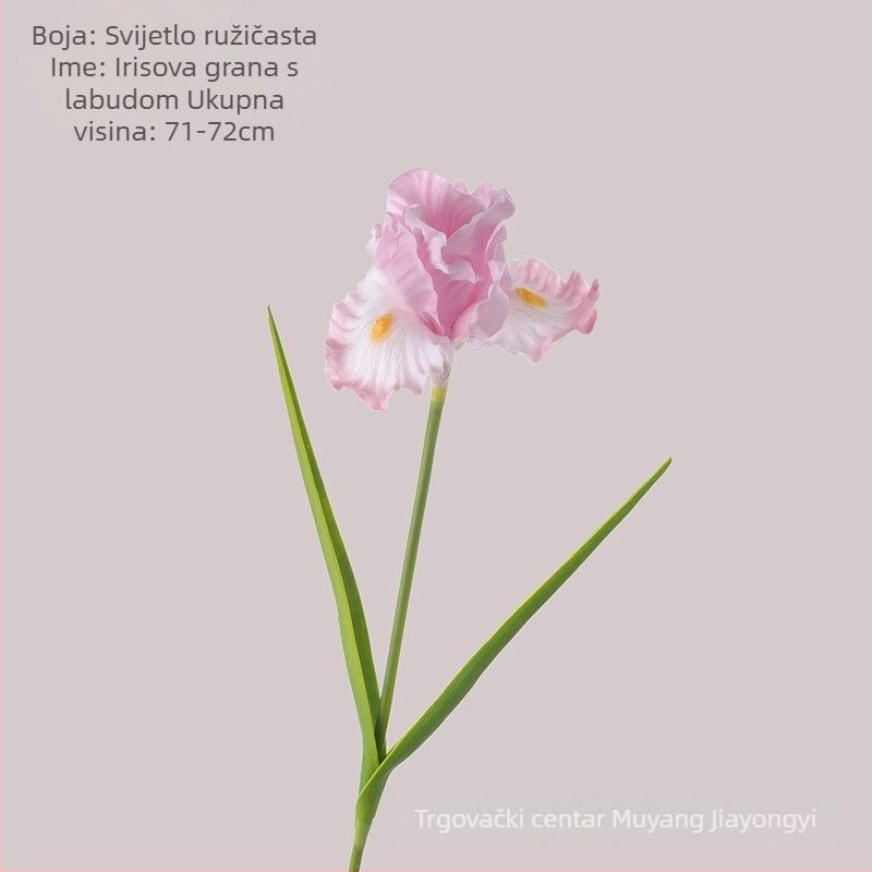 Umjetni iris cvijet, PU materijal, ručno izrađeno i ručno oslikano, dekor za dom i rekvizit za fotografiranje