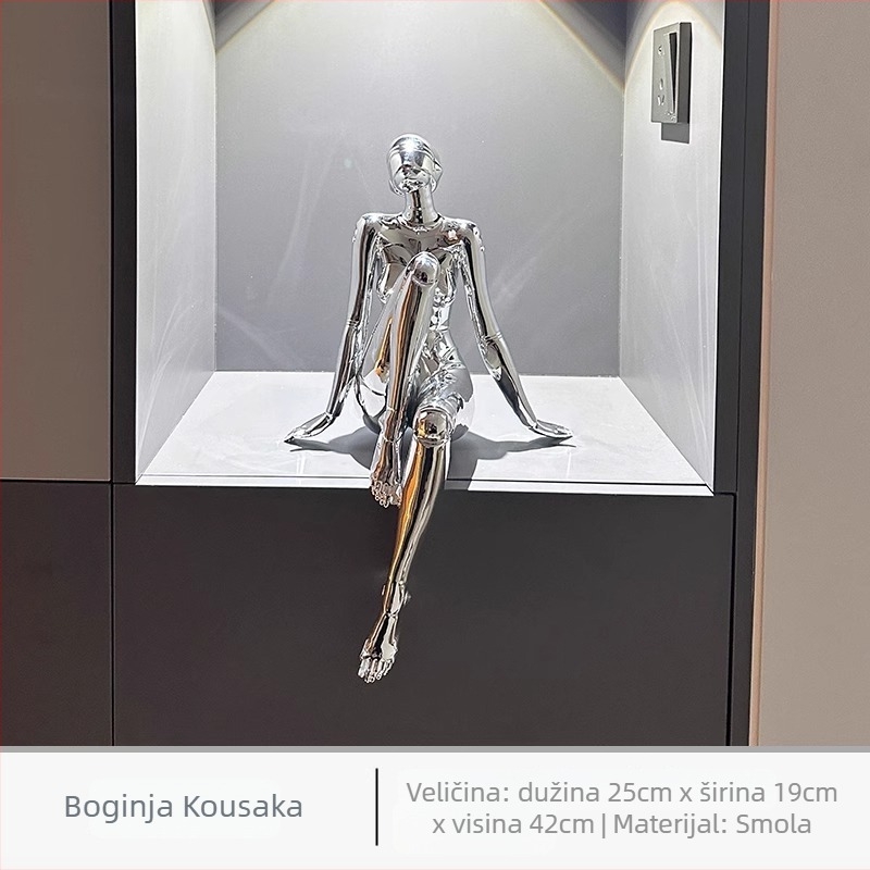Mehanička božica dekorativna figurica, smola, ručna izrada, moderan i jednostavan stil, pogodna za dnevni boravak, hodnik, TV ormarić ili uredski stol