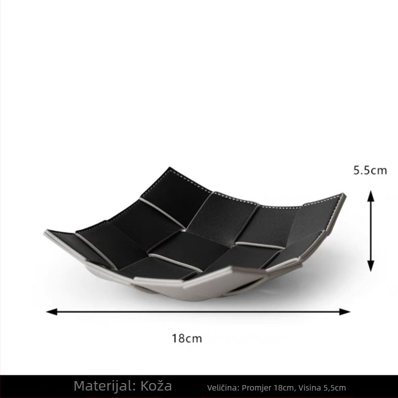 Kožna kutija za pohranu, ručno izrađena, moderni minimalistički dizajn, za dnevni boravak i organiziranje malih predmeta.