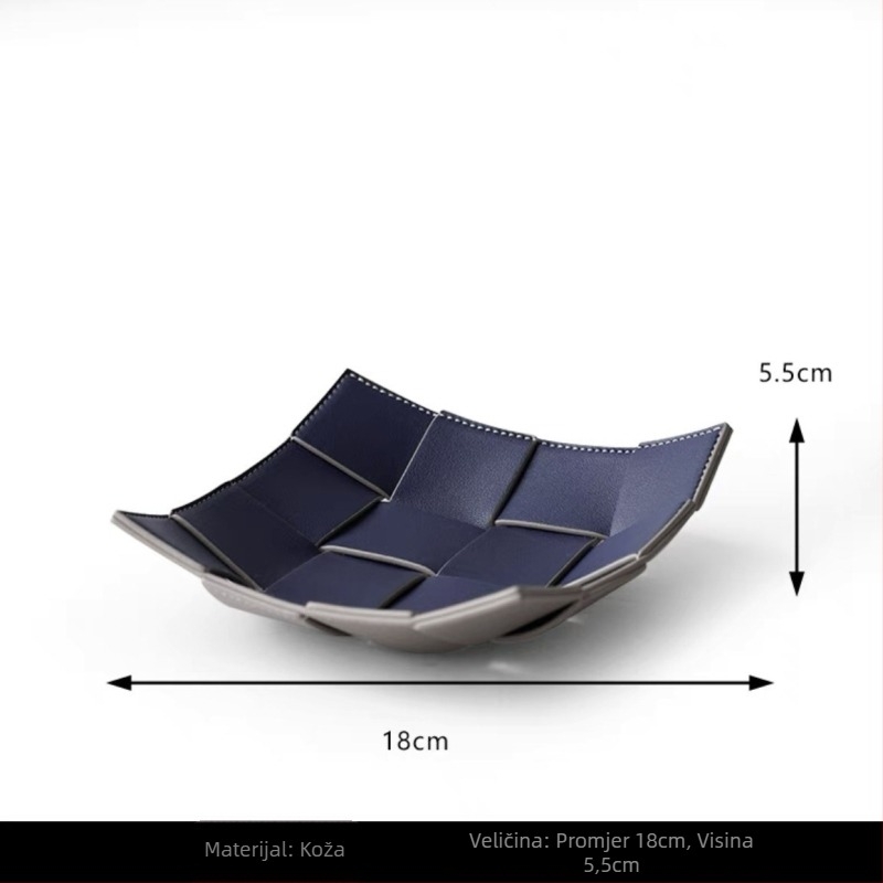 Kožna kutija za pohranu, ručno izrađena, moderni minimalistički dizajn, za dnevni boravak i organiziranje malih predmeta.
