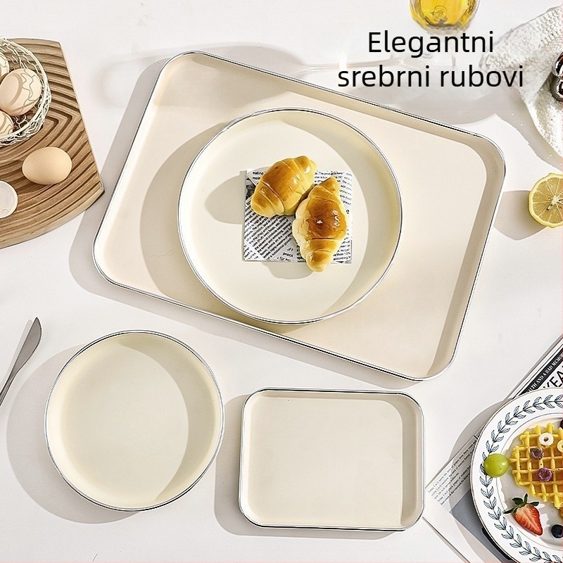 Plastična pladnja, kvadratnog oblika, od jednog komada izlivena, jednobojna, moderni minimalistički stil