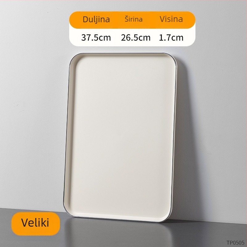 Plastična pladnja, kvadratnog oblika, od jednog komada izlivena, jednobojna, moderni minimalistički stil