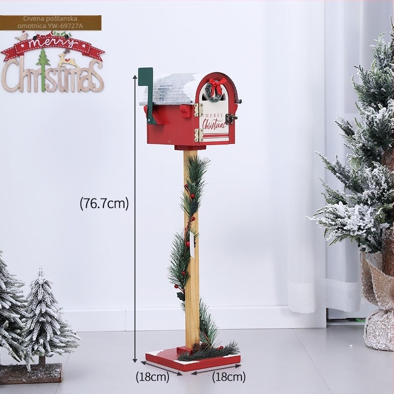 Mini kućica s poštanskim sandučićem za božićnu dekoraciju, unutarnji i vanjski prostori — rekvizit za fotografiranje, marka Chinese Gift, dekor prostora