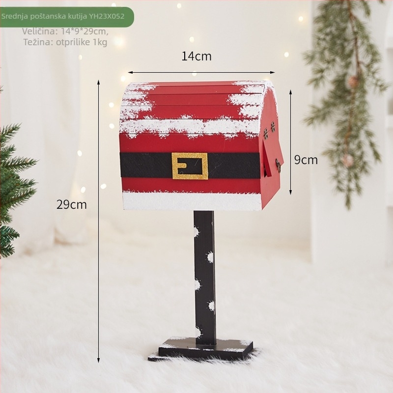 Mini kućica s poštanskim sandučićem za božićnu dekoraciju, unutarnji i vanjski prostori — rekvizit za fotografiranje, marka Chinese Gift, dekor prostora