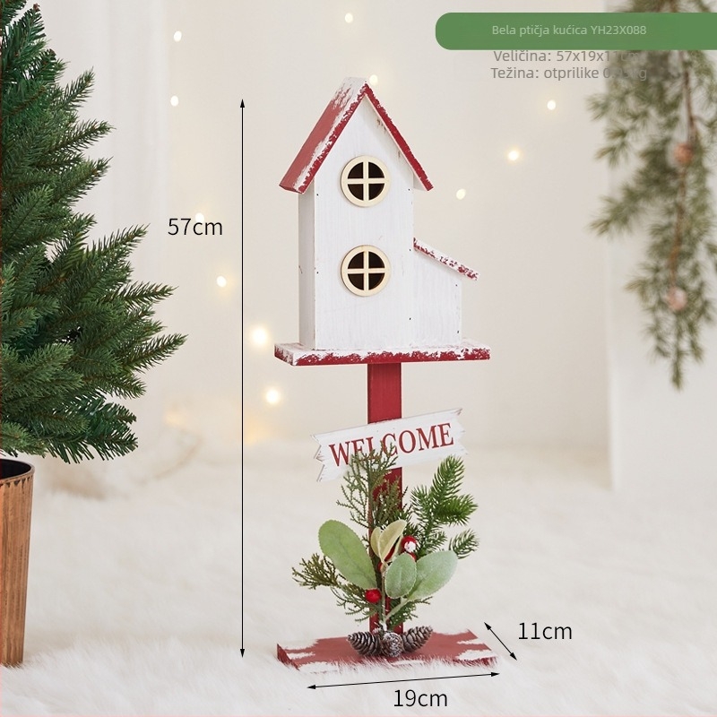 Mini kućica s poštanskim sandučićem za božićnu dekoraciju, unutarnji i vanjski prostori — rekvizit za fotografiranje, marka Chinese Gift, dekor prostora