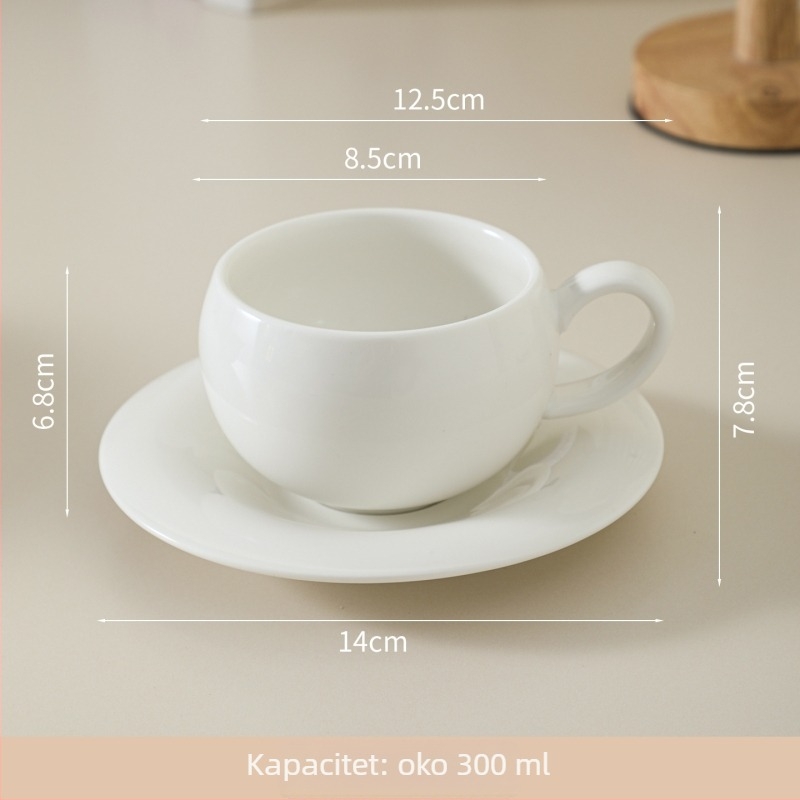 Šalica za kavu od keramike, vintage stil, talijanski dizajn, mat završna površina, 450 g, mogućnost prilagodbe