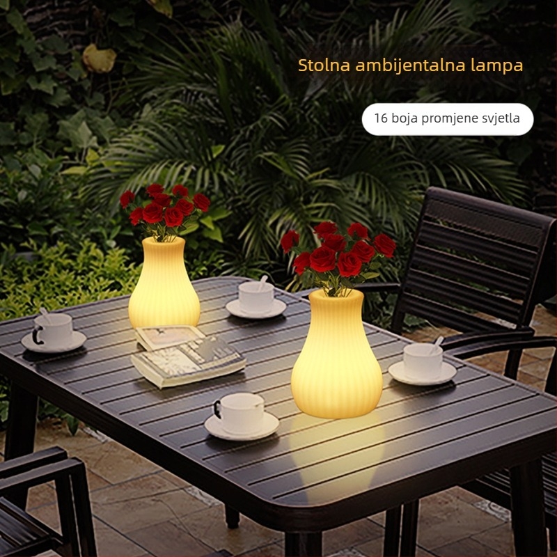 RGB šarena lampa za aranžiranje cvijeća – dekorativna stolna lampa s vazom za bar i KTV