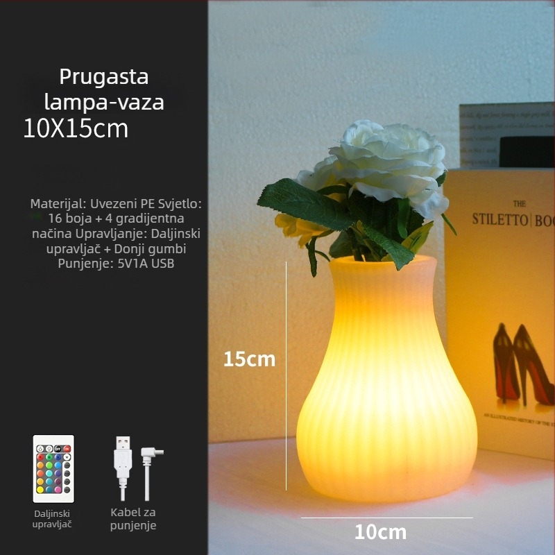 RGB šarena lampa za aranžiranje cvijeća – dekorativna stolna lampa s vazom za bar i KTV