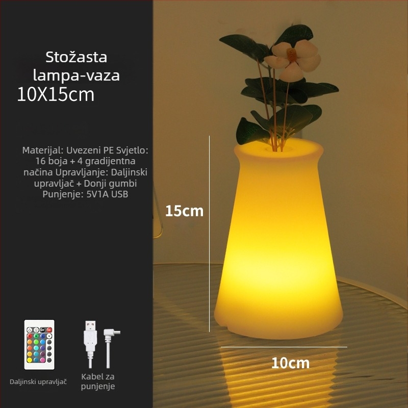 RGB šarena lampa za aranžiranje cvijeća – dekorativna stolna lampa s vazom za bar i KTV