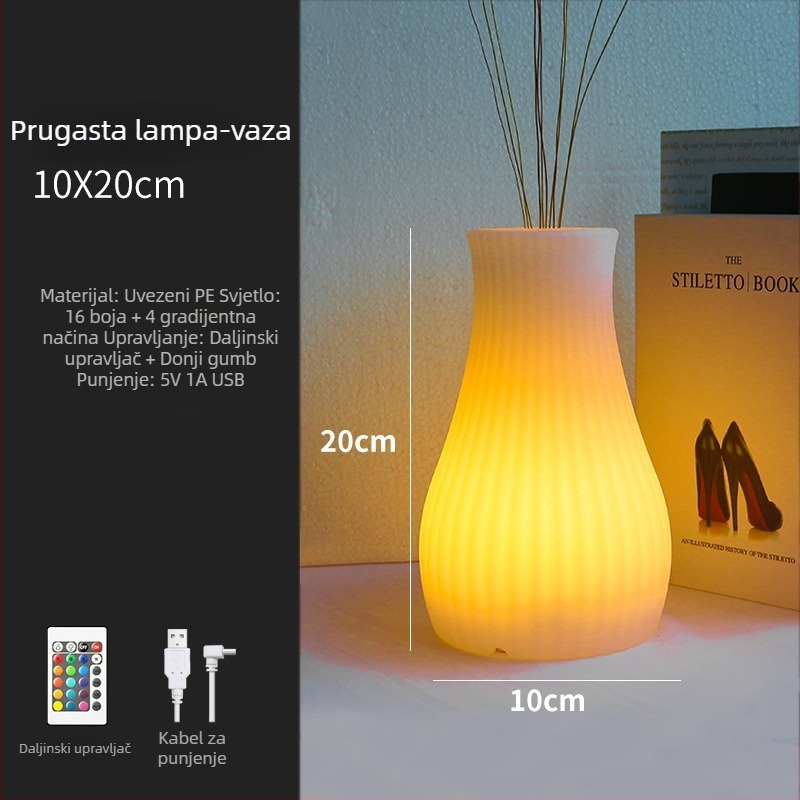 RGB šarena lampa za aranžiranje cvijeća – dekorativna stolna lampa s vazom za bar i KTV