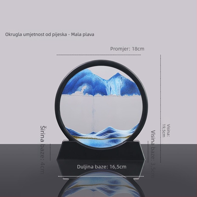 Dekor s tekućim pijeskom za dnevni boravak i ured, moderni minimalistički stil, lagana luksuzna umjetnost pijeska