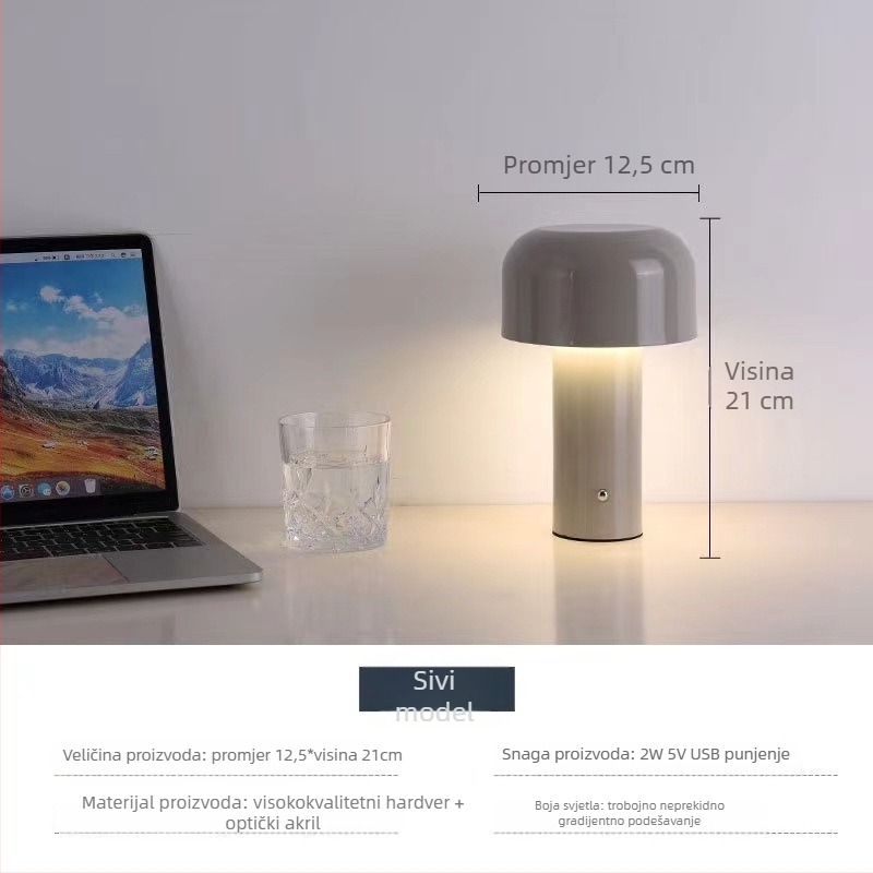 Aoda Lighting stolna lampa u obliku gljive – skandinavski stil, EU CE certifikacija, noćna rasvjeta, ambijentalno svjetlo, ukrasi