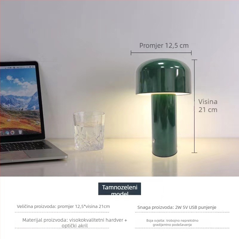 Aoda Lighting stolna lampa u obliku gljive – skandinavski stil, EU CE certifikacija, noćna rasvjeta, ambijentalno svjetlo, ukrasi