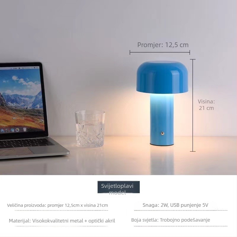 Aoda Lighting stolna lampa u obliku gljive – skandinavski stil, EU CE certifikacija, noćna rasvjeta, ambijentalno svjetlo, ukrasi