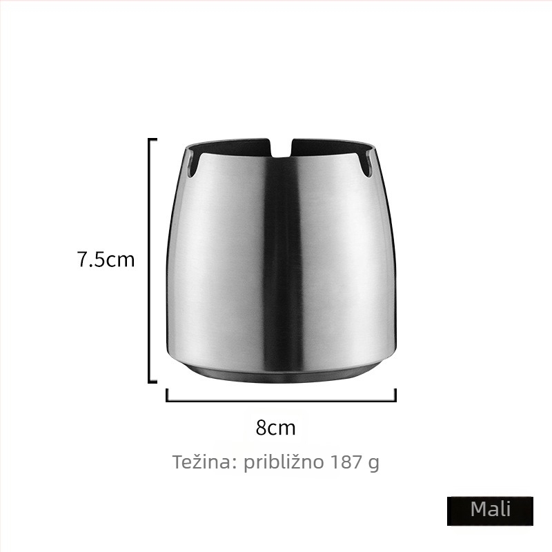 Pepeljara od nehrđajućeg čelika s otiskom logotipa i mogućnošću prilagođavanja, dekorativni bar dodatak, moderan minimalistički luksuz