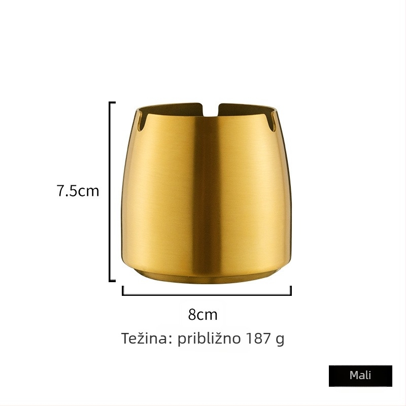 Pepeljara od nehrđajućeg čelika s otiskom logotipa i mogućnošću prilagođavanja, dekorativni bar dodatak, moderan minimalistički luksuz