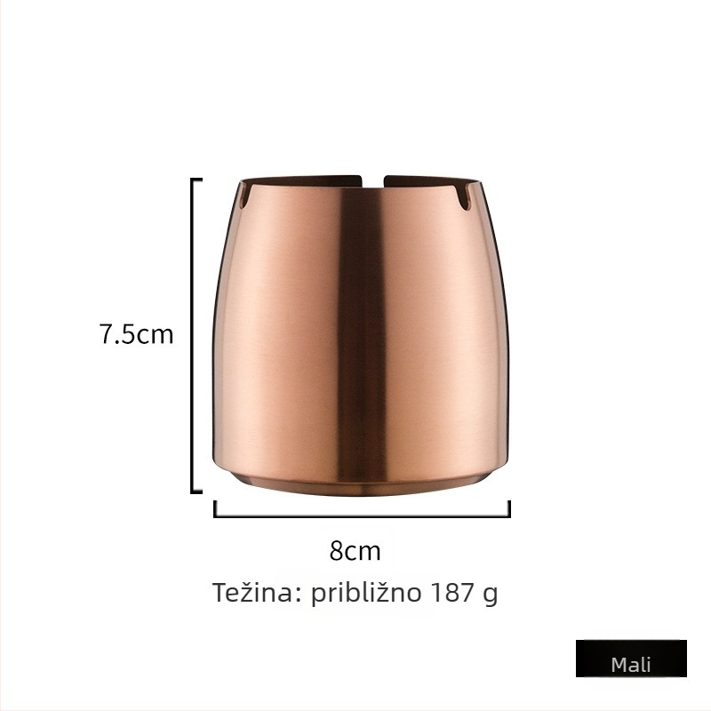 Pepeljara od nehrđajućeg čelika s otiskom logotipa i mogućnošću prilagođavanja, dekorativni bar dodatak, moderan minimalistički luksuz