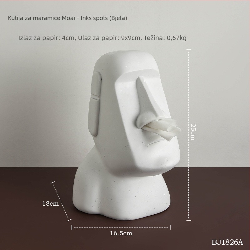 Kutija za maramice od smole s dizajnom kamene statue, nordijski stil, kućna dekoracija, poslovni dar