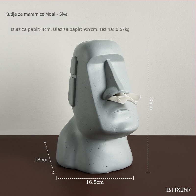 Kutija za maramice od smole s dizajnom kamene statue, nordijski stil, kućna dekoracija, poslovni dar
