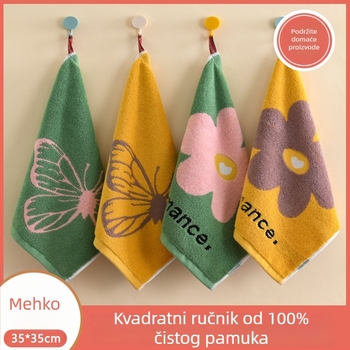 Poliester-pamučni ručnik za lice i ruke, 100d pređa, ravno tkanje, viseći kućni apsorbirajući ručnik