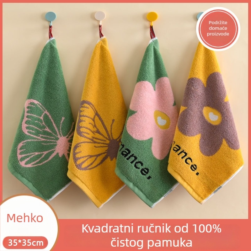 Poliester-pamučni ručnik za lice i ruke, 100d pređa, ravno tkanje, viseći kućni apsorbirajući ručnik