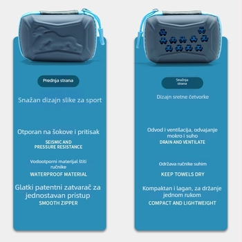 Prijenosni sportski ručnik s hladnim osjećajem, brzo upija, poliester, 160 g/m², za jogu i fitness