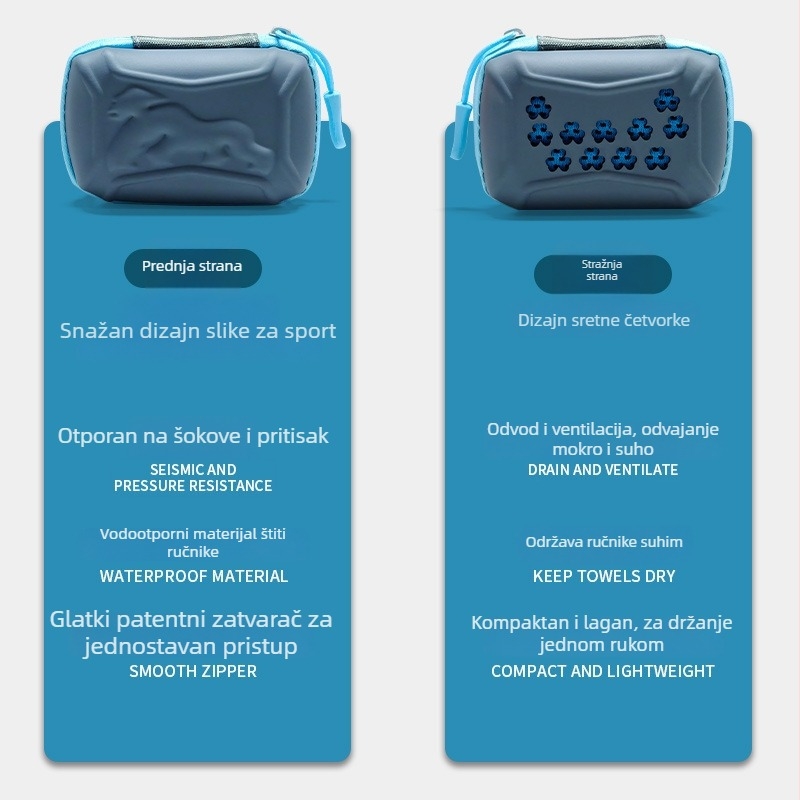 Prijenosni sportski ručnik s hladnim osjećajem, brzo upija, poliester, 160 g/m², za jogu i fitness