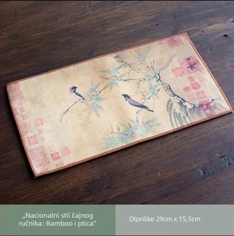 Zen-inspirirana kuhinjska krpa za čaj, debela i vrlo upijajuća, od smjese materijala (Kôd proizvoda: 010; Proizvodni postupak: tisak; Upijanje: 0–5 s)
