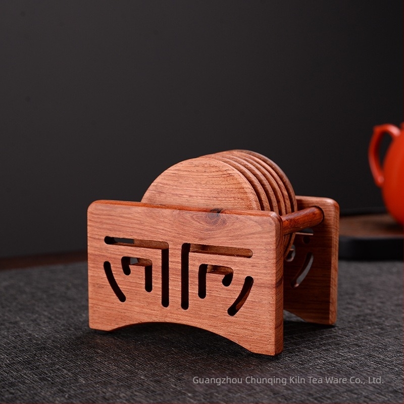 Podmetač za čašu od drveta s bakreno-drvnim hibridom – masivno drvo, Rosewood i Ebony