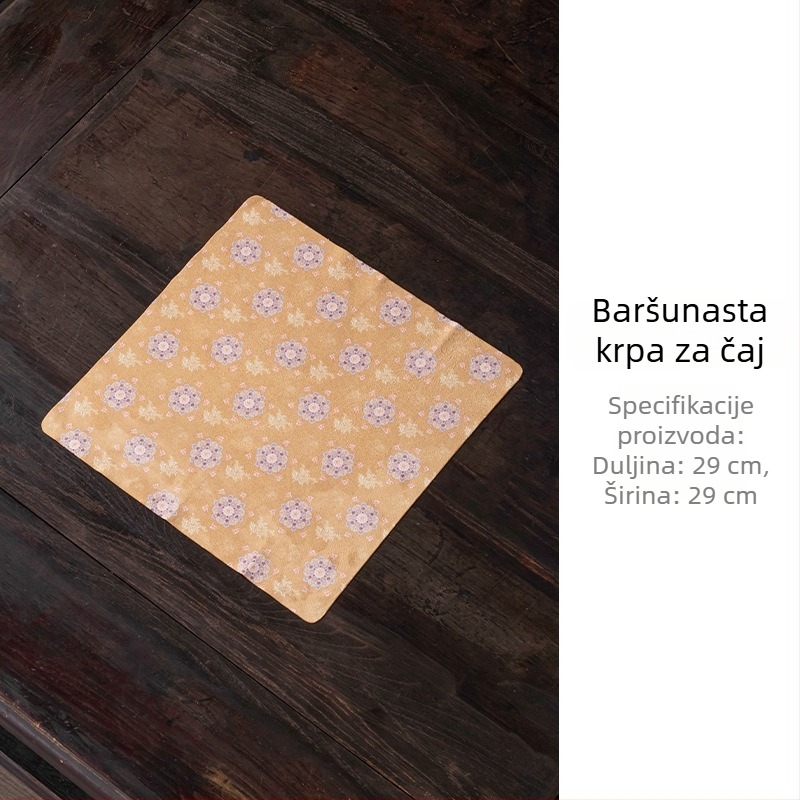 Visokokvalitetna baršunasta krpa za čaj, upijajući materijal, kineski stil vintage Kung Fu čajni set i dodaci za čajnu ceremoniju