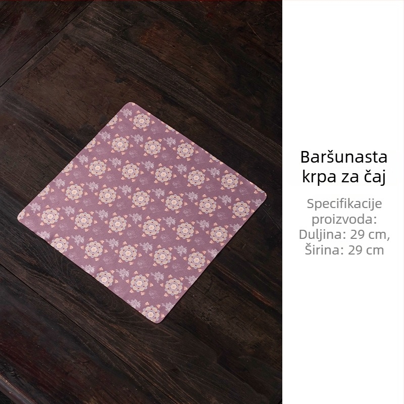 Visokokvalitetna baršunasta krpa za čaj, upijajući materijal, kineski stil vintage Kung Fu čajni set i dodaci za čajnu ceremoniju