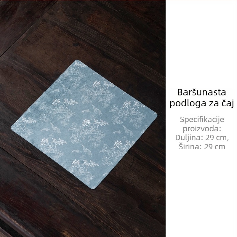 Visokokvalitetna baršunasta krpa za čaj, upijajući materijal, kineski stil vintage Kung Fu čajni set i dodaci za čajnu ceremoniju