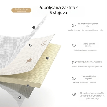 Dječji mat za puzanje - pravokutni, XPE pjena, s karikaturnim uzorkom, za dnevni boravak