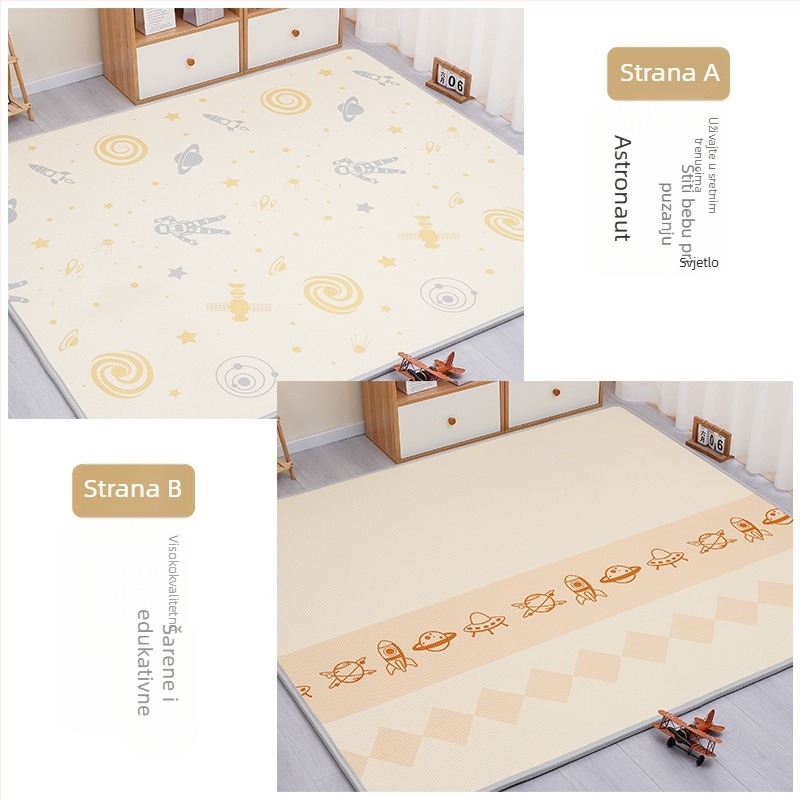 Dječji mat za puzanje - pravokutni, XPE pjena, s karikaturnim uzorkom, za dnevni boravak