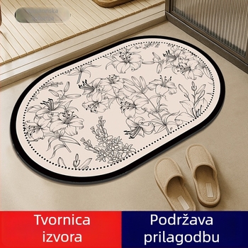 Podložka za kupaonicu od diatomskog gline – četverokutna, protuklizna, reljefna i strojno tkanа, ručno pranje, prilagodljivi uzorci tiskom i UV prijenos logotipa