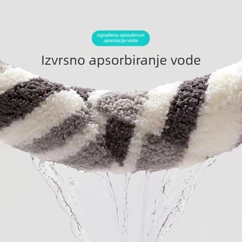 Set prostirki za kupaonicu za WC, tri komada, poliester flokiranje, četvrtasti oblik, jednofarbni uzorak, perivo