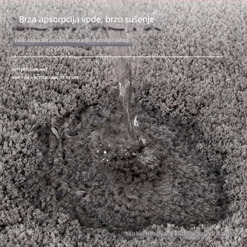 Kvadratna kupaonska prostirka s flokovanom površinom, upija, protuklizna, strojno periva