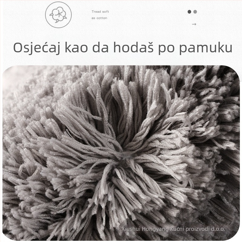 Kvadratna kupaonska prostirka s flokovanom površinom, upija, protuklizna, strojno periva