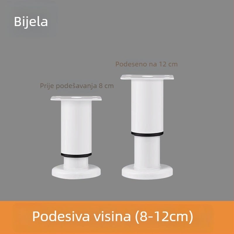 Velika teleskopska noga s bazom za namještaj — pogodna za krevet, ormar, TV komodu i čajnu stol; Materijal: hladno valjani čelik; Stil: moderni minimalistički; Proizvodnja: otiskivanje/brušenje/poliranje