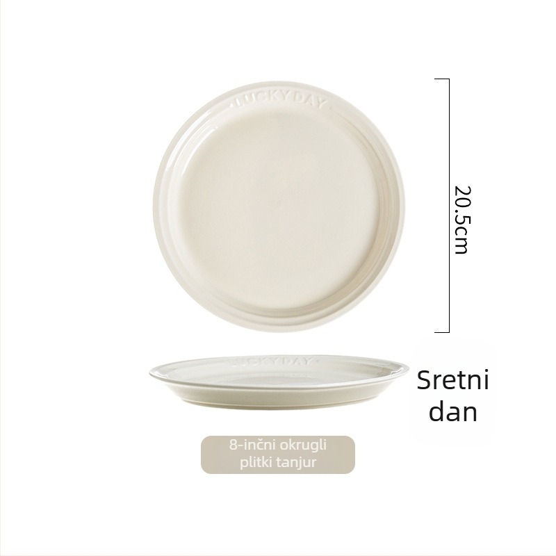 Keramička okrugla zdjela, moderni minimalistički stil, pogodna za mikrovalnu pećnicu, glazirana površina