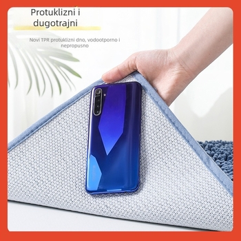 Chenille apsorpcijska podna prostirka s TPR protukliznim dnom – kvadratnog oblika, strojno pranje, za kupaonicu, spavaću sobu i ulaz