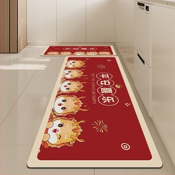 Kuhinjska podloga za pod, materijal: diatomitna glina, oblik: kvadrat, uzorak: crtić anime, ručno pranje, protuklizna