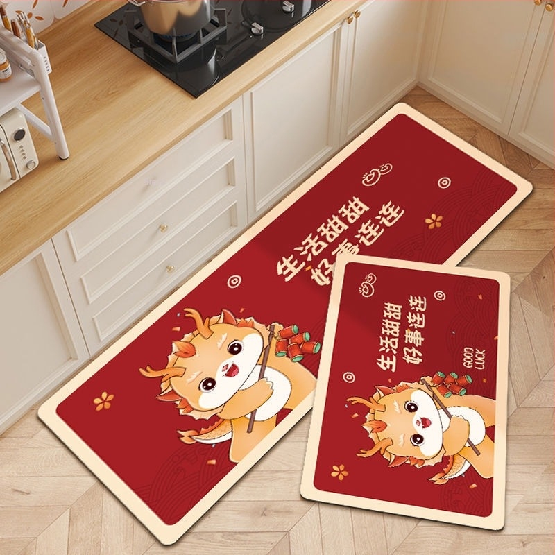 Kuhinjska podloga za pod, materijal: diatomitna glina, oblik: kvadrat, uzorak: crtić anime, ručno pranje, protuklizna