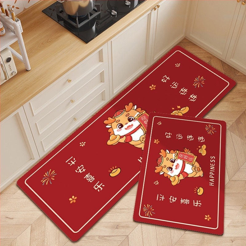 Kuhinjska podloga za pod, materijal: diatomitna glina, oblik: kvadrat, uzorak: crtić anime, ručno pranje, protuklizna