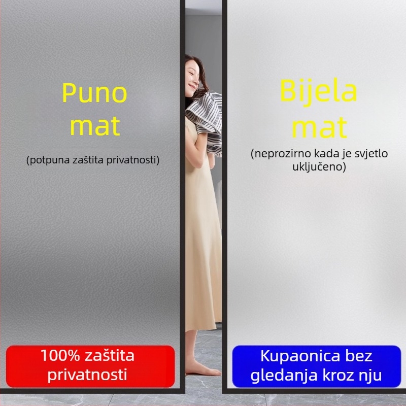 PVC folija za privatnost prozora – samoljepljiva, moderni minimalistički stil, jednobojni uzorak, 1 komad